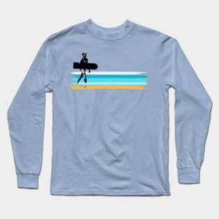 Bellyboard Prone Paipo Surfing Retro Surfer Guy Long Sleeve T-Shirt